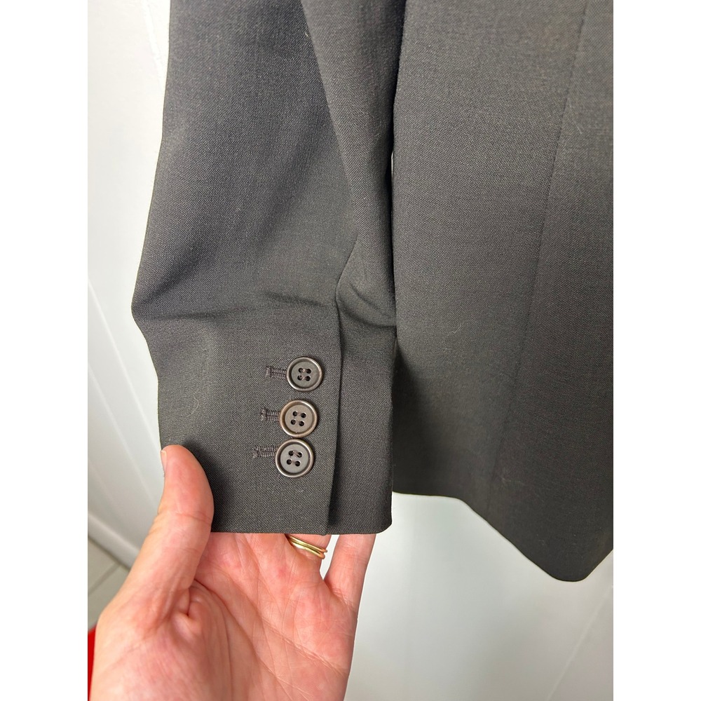 Theory Women's Blazer Sz S Wool Blend Jacket Career Business gray two button - Picture 6 of 10